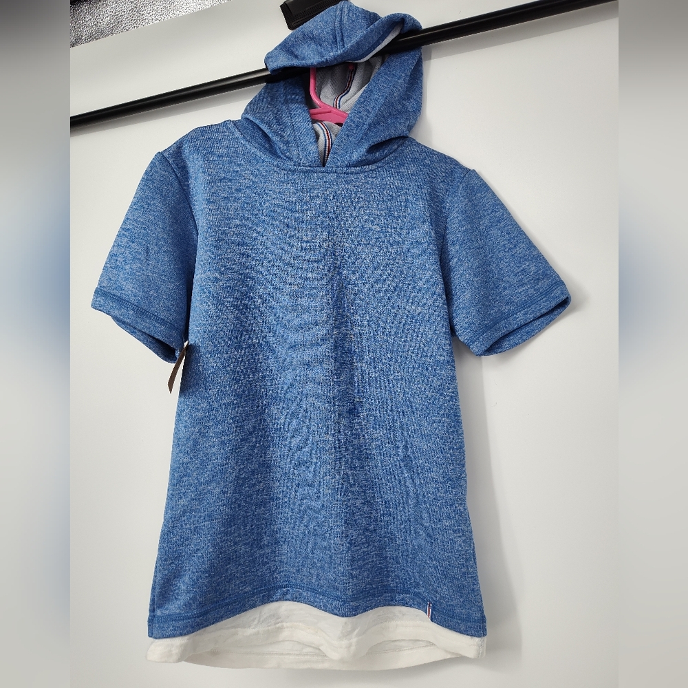 Boston Traders Kids Blue Hooded Shirt Sleeve T Shirt Size Small 7/8